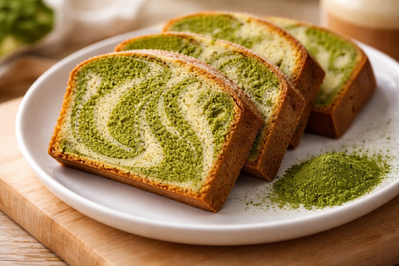 Cake marbré au thé matcha, recette au thé